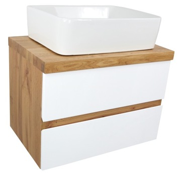 SZAFKA POD UMYWALKĘ 60 CM | LAKIER| BLAT LITY DĄB