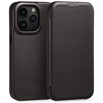 Etui skórzane na iPhone 14 Pro MagSafe Premium Pokrowiec book case MOVEAR