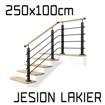 Balustrada barierka drewniana metalowa LOFT 2,5+1m