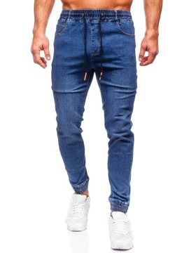 SPODNIE JEANSOWE JOGGERY MĘSKIE GRANATOWE 8121 DENLEY_36/XL