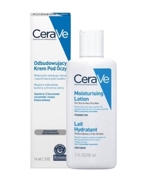 CERAVE odbudowujący KREM pod OCZY 14ml Redukujący cienie + Emulsja 88ml