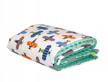 Kocyk minky 75x100 kołderka do wózka gruba 11099