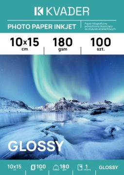 FOTO PAPIER A6 DO ZDJĘĆ 10x15 BŁYSK 180g DO DRUKAREK ATRAMENTOWYCH 100 szt