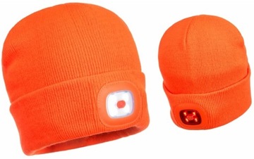 ШЛЯПА с 2 светодиодами, спереди белый, сзади красный USB