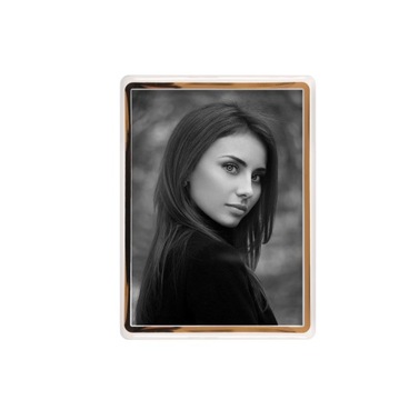 Zdjęcie nagrobkowe prostokąt 13x18 cm Czarno biała fotografi + złoty pasek