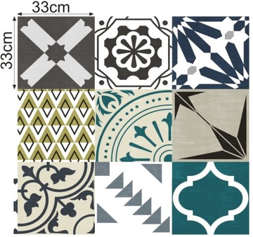 Наклейки на плитку, плитку, лестницу, 9 шт, 33х33см