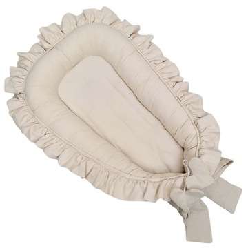 EDISA - KOKON muślinowy NIEMOWLĘCY GNIAZDO KOJEC FALBANA 90x50 MUŚLIN