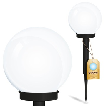 10x LAMPA SOLARNA Ogrodowa LED LAMPKA Wbijana KULA KULKA 10cm SZPIKULEC