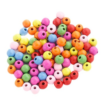 Prettyia 100X Деревянные круглые бусины разных цветов 12мм 2,5-3мм разноцветные