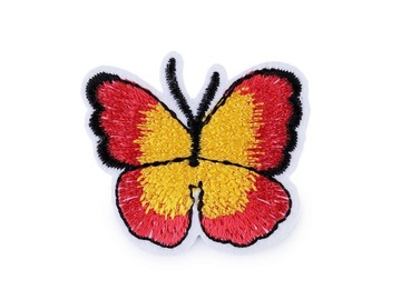 Termołatka naprasowanka motyl aplikacja czerwona