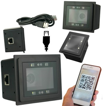 CZYTNIK KODÓW QR stacjonarny automatyczny USB skan z LCD przewodowy