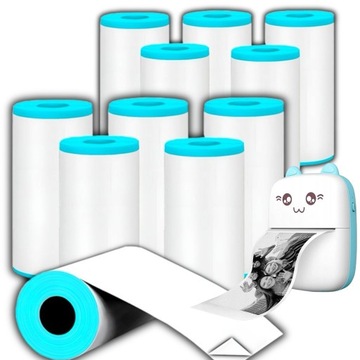 PAPIER SAMOPRZYLEPNY WKŁADY ROLKI NAKLEJKI DO MINI DRUKARKI DRUKUŚ 10 SZT