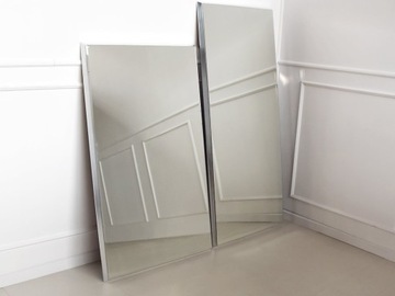 Fazowane lustro w srebrnej ramie 80x180 12F-390