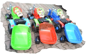 ПЕДАЛЬНЫЙ ТРАКТОР С ПРИЦЕПОМ + ШЛЕМ + блоки 50 шт.