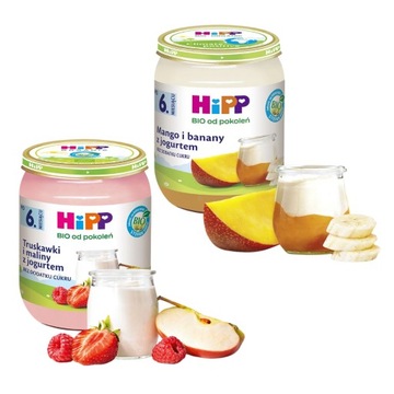 HiPP BIO Deserki owocowe z JOGURTEM po 6 miesiącu 2x160g