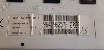 DISPLEJ OBRAZOVKA AUTORÁDIO PEUGEOT 406 9641902577 SPRÁVNÝ
