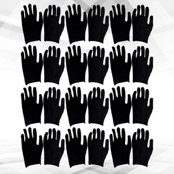 Перчатки косметические увлажняющие латексные черные, 12 пар.