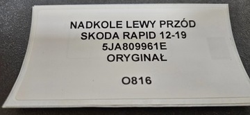 PODBĚH LEVÝ PŘEDNÍ SKODA RAPID 12-19 ORIGINÁLNÍ