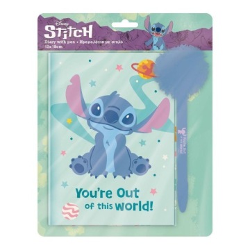 LILO І STITCH Щоденник A5 з замочком + ручка з помпоном
