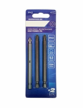 BIT końcówka grot długi PHILLIPS PH2 x 100mm 2szt