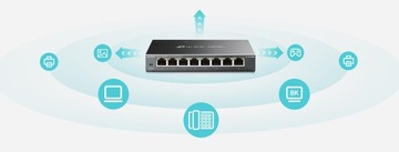 КОММУТАТОР TP-LINK TL-SG108E 8 ГИГАБИТНЫХ ПОРТОВ 1000 МБ/с