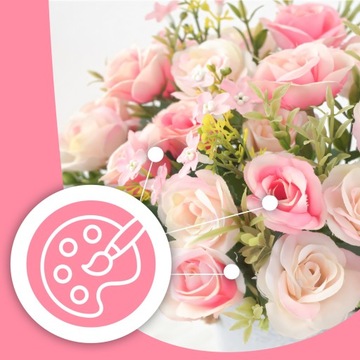 PIWONIA BUKIET PIWONI SZTUCZNE KWIATY REALISTYCZNY BUKIECIK CAŁOROCZNY