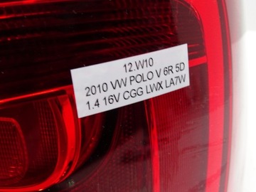 ФОНАР ЗАДНИЙ ПРАВЫЙ VW POLO V 6R 5D 6R0945096A