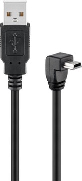 Kabel USB kątowy 2.0 Hi-Speed, Czarny 1.8 m