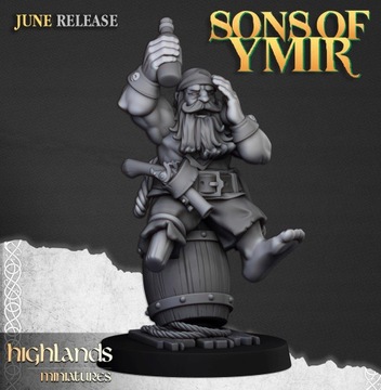 Dwarf Pirates CMD Musician - Highlands Miniatures