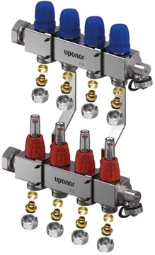 UPONOR ROZDZIELACZ DO OGRZEWANIA PODŁOGOWEGO nierdzewny + Conexy 4 sekcje