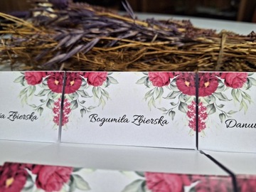Winietki na ślub wesele w KWIATY BOHO różne wzory