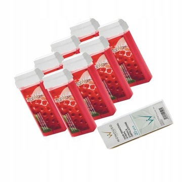 DEPILACJA 8x Wosk w rolce ITALWAX TRUSKAWKA PASKI