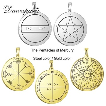 Merkury 1 złoty Talizman DIY wisiorek salomon pentagram