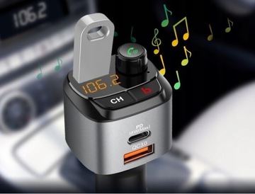 FM-передатчик Feegar Q100 Bluetooth QC 3.0 USB PD