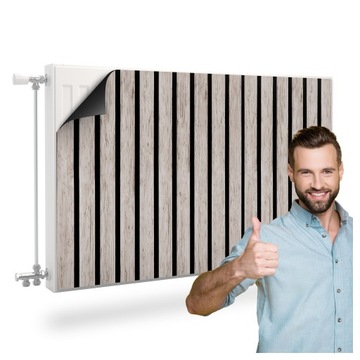 OSŁONA NA KALORYFER MATA MAGNETYCZNA BIAŁE LAMELE DESKI EFEKT 3D 110x60