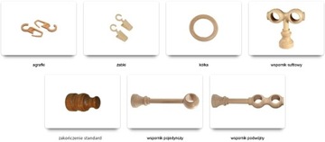 ДЕРЕВЯННЫЙ КАРДИН 28 мм одинарный белый 170 см