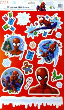 NAKLEJKI na okno szyby DEKORACJE ŚWIĄTECZNE MARVEL SPIDER-MAN
