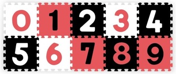 BabyOno Puzzle piankowe CYFRY 10 sztuk czerwone