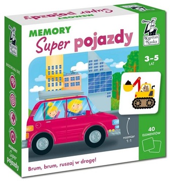 Gra dla dzieci MEMORY SUPER POJAZDY Kapitan Nauka