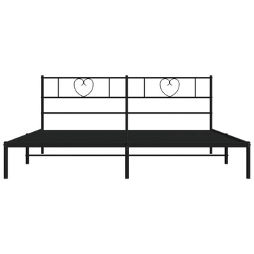 vidaXL Металлический каркас кровати с изголовьем, черный, 180x200 см