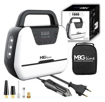 ПОРТАТИВНЫЙ АВТОМОБИЛЬНЫЙ КОМПРЕССОР 12 В / 230 В, светодиодный ЖК-дисплей