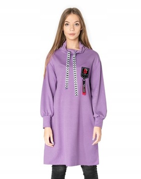 Długa Tunika Sukienka Damska z Golfem 11856-06 XL