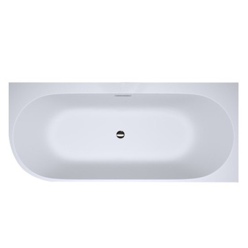 ОТДЕЛЬНОСТОЯЩАЯ НАСТЕННАЯ ВАННА MERA 509C, ПРАВАЯ, БЕЛАЯ, ХРОМОВЫЙ ПЕРЕЛИВ, 160x75СМ