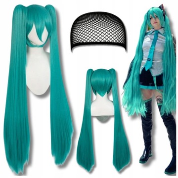 Peruka HATSUNE MIKU DŁUGA PROSTA NA KARNAWAŁ KOSTIUMOWY COSPLAY