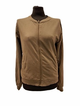 Cienka bluza khaki damska , kieszenie, zamek roz. 40