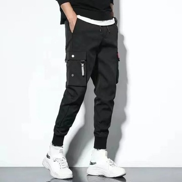 Trendy Solid Color Pants Multi Flap Pocket Men's