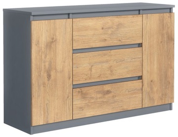SZAFKA KOMODA 2D 3S 120CM ANTRACYT FRONT LANCELOT