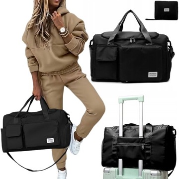 МУЖСКАЯ ЖЕНСКАЯ ДОРОЖНАЯ СУМКА ЧЕРНАЯ, СПОРТИВНЫЙ ТУРИСТ, БАГАЖ ДЛЯ САМОЛЕТА