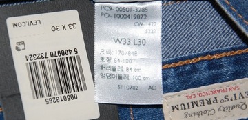 LEVI'S 501 33/30 W33 L30 spodnie 3285 pas 86 cm