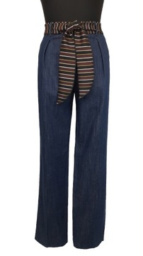 Spodnie jeans wysokie szerokie palazzo BERWICH 46